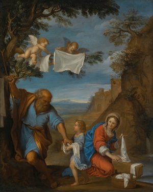 The Holy Family In A Landscape by Francesco Albani Oil Painting
