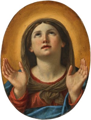 The Madonna at Prayer by Francesco Albani Oil Painting
