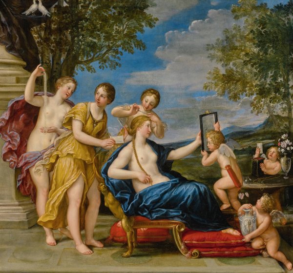 Toilet Of Venus by Francesco Albani - Hand-Painted Oil Painting Reproduction