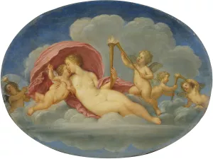 Venus and Cupid by Francesco Albani Oil Painting