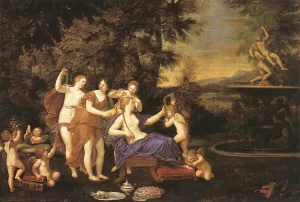Venus Attended by Nymphs and Cupids by Francesco Albani Oil Painting