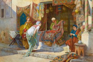 The Carpet Merchant by Francesco Ballesio Oil Painting