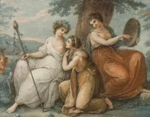 Bacchante Oil painting by Francesco Bartolozzi
