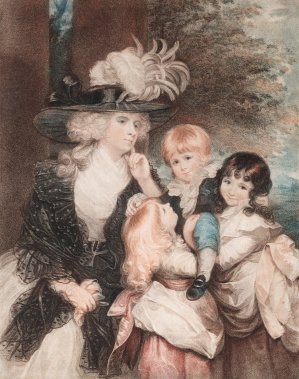 Lady Smith and Her Children by Francesco Bartolozzi Oil Painting