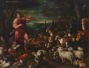 Orpheus charming the animals by Francesco Bassano The Elder Oil Painting