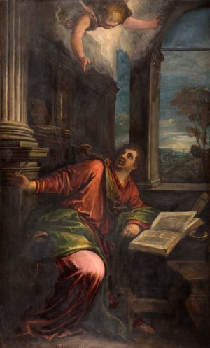 St John The Divine by Francesco Bassano The Elder Oil Painting