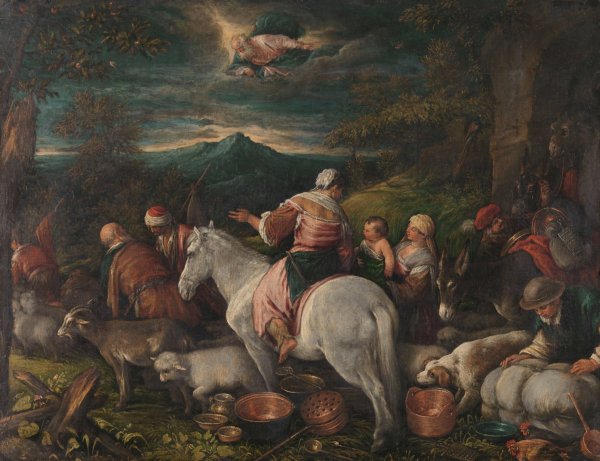 Abraham Leaves Haran  by Francesco Bassano The Younger - Hand-Painted Oil Painting Reproduction