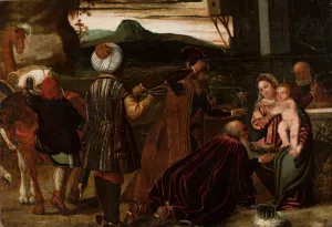 Adoration of the Magi by Francesco Bassano The Younger Oil Painting