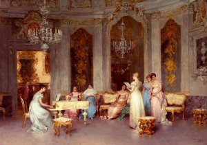 Parlor Scene Oil painting by Francesco Beda