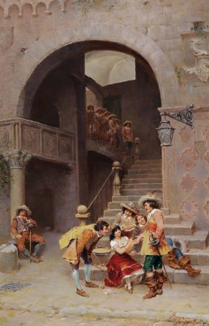 Die Wahrsagerin by Francesco Bergamini Oil Painting