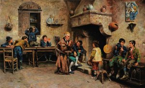 The school teacher by Francesco Bergamini Oil Painting