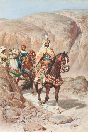 Riders on a rocky pass by Francesco Coleman Oil Painting