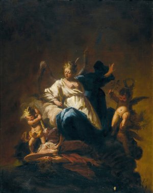 The victory of virtue over vice by Francesco Conti Oil Painting