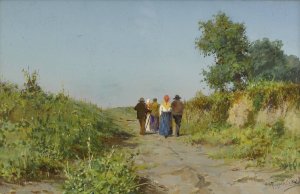 Bagnioli, Near Naples by Francesco Coppola Castaldo Oil Painting