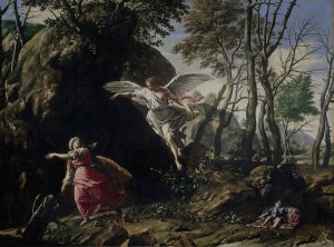 Hagar and Ishmael in the Wilderness by Francesco Cozza Oil Painting