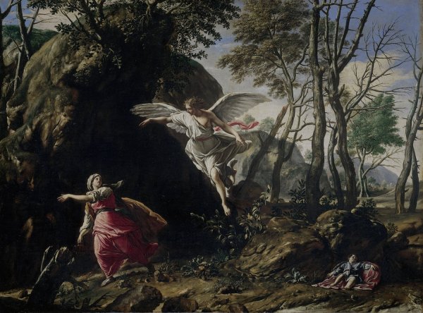 Main Product Photo of Hagar and Ishmael in the Wilderness  Painting by Francesco Cozza