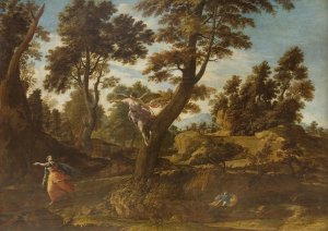 Landscape with the Angel Appearing to Hagar and Leading her to the Well by Francesco Cozza Oil Painting