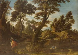 Landscape with the Angel Appearing to Hagar and Leading her to the Well by Francesco Cozza Oil Painting