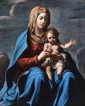 Madonna and Child by Francesco Cozza Oil Painting