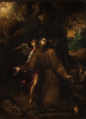 The Ecstasy Of St Francis by Francesco Da Castello Oil Painting