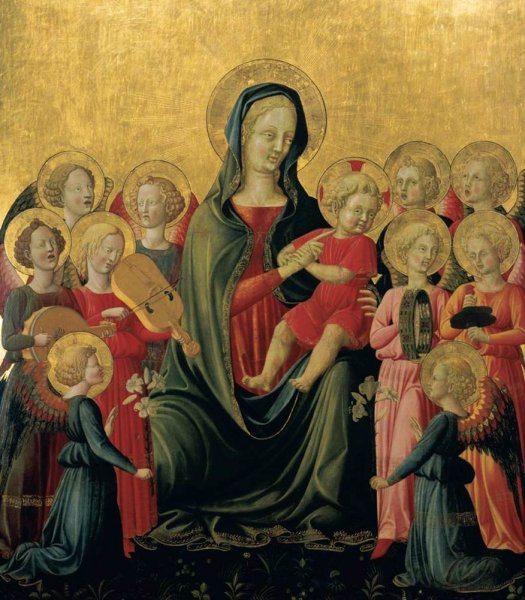 Madonna and Child with Music-Making Angels by Francesco D'Antonio Di Bartolommeo - Hand-Painted Oil Painting Reproduction