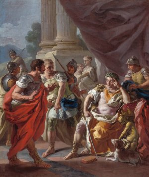 Alexander Condemning False Praise by Francesco De Mura Oil Painting