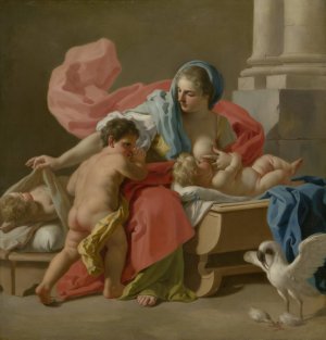 Charity by Francesco De Mura Oil Painting