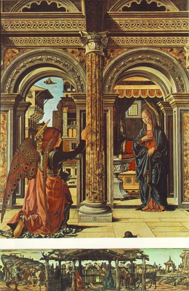 Main Product Photo of Annunciation and Nativity Altarpiece of Observation Painting by Francesco Del Cossa
