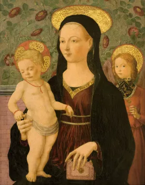 Virgin and Child with an Angel by Francesco Del Cossa Oil Painting