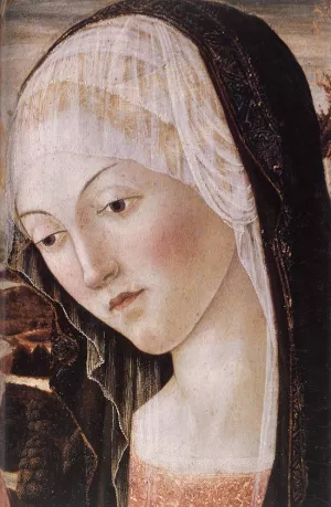 Madonna and Child with an Angel Detail painting by Francesco Di Giorgio Martini
