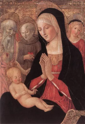 Madonna and Child with Saints and Angels by Francesco Di Giorgio Martini - Oil Painting Reproduction