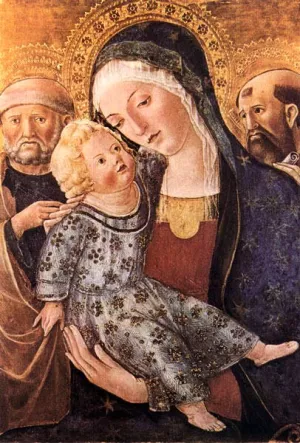 Madonna with Child and Two Saints by Francesco Di Giorgio Martini - Oil Painting Reproduction