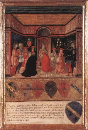 Pope Pius II Names Cardinal His Nephew Oil painting by Francesco Di Giorgio Martini