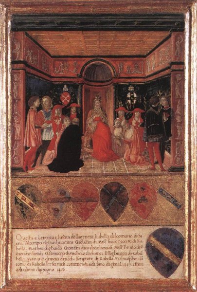 Main Product Photo of Pope Pius II Names Cardinal His Nephew Painting by Francesco Di Giorgio Martini