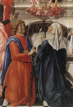 The Coronation of the Virgin Detail by Francesco Di Giorgio Martini Oil Painting