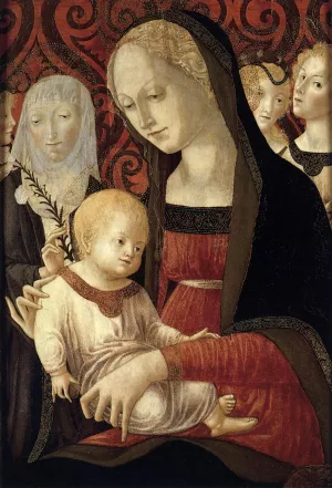 Virgin and Child with St Catherine and Angels by Francesco Di Giorgio Martini - Oil Painting Reproduction