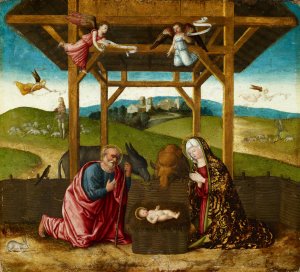 The Nativity by Francesco Di Simone Da Santacroce Oil Painting