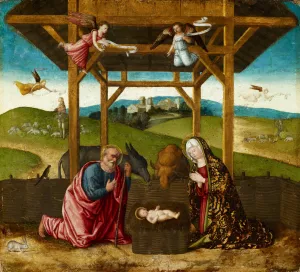The Nativity by Francesco Di Simone Da Santacroce Oil Painting