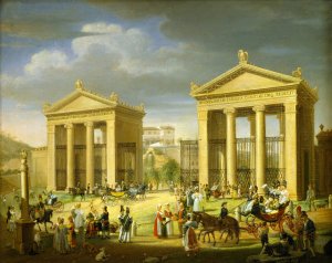 The Approach To The Villa Borghese, Rome by Francesco Diofebi Oil Painting