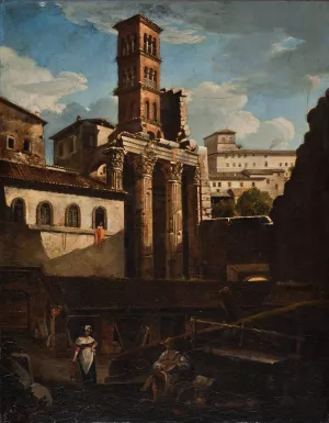 The Ruined Temple Of Mars Ultor, Rome by Francesco Diofebi Oil Painting