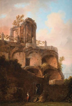 A view of the temple of Vesta by Francesco Fidanza Oil Painting
