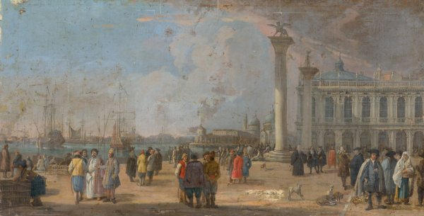 St Mark's Square In Venice  by Francesco Fidanza - Hand-Painted Oil Painting Reproduction