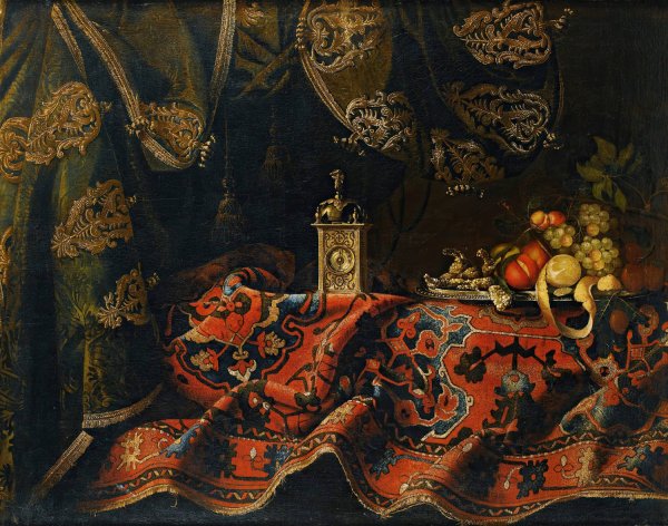 Still Life With Carpet And Clock by Francesco Fieravino - Hand-Painted Oil Painting Reproduction