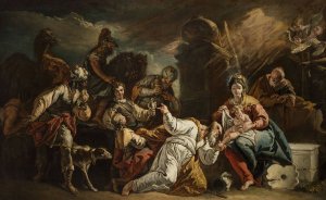 Adoration of the Magi by Francesco Fontebasso Oil Painting