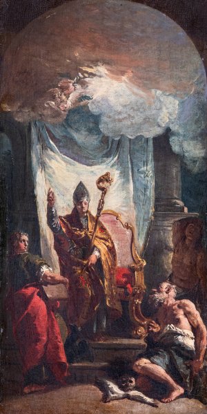 Four Saints by Francesco Fontebasso Oil Painting