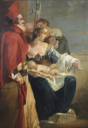 Joash and Jehosheba Oil painting by Francesco Fontebasso
