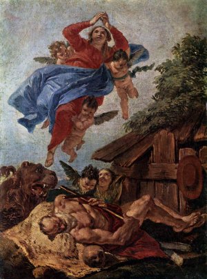 The Virgin Mary Appears to St Jerome Oil painting by Francesco Fontebasso