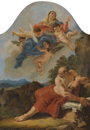 The Vision Of Saint Jerome by Francesco Fontebasso Oil Painting