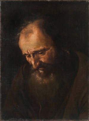 Head Of A Bearded Man by Francesco Fracanzano Oil Painting