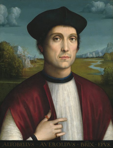 Bishop Altobello Averoldo  by Francesco Francia - Hand-Painted Oil Painting Reproduction